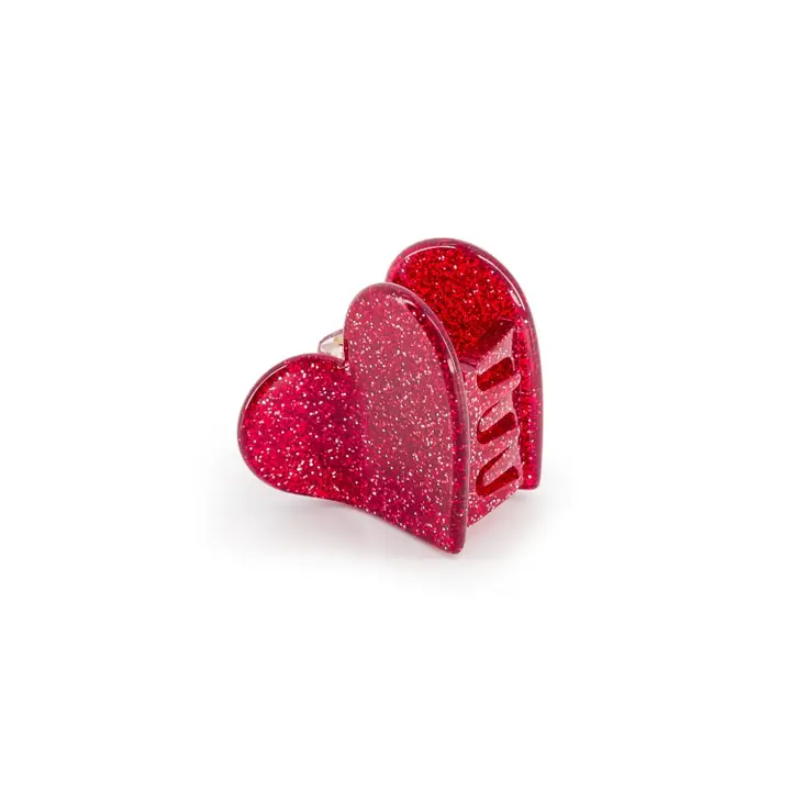 Mini pince coeur glitter rouge – Image 4