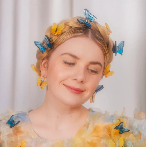 Barrette – Papillon jaune – Image 3