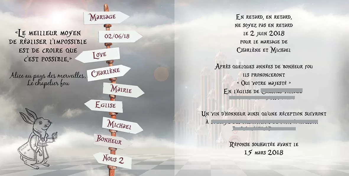 Faire-part de mariage modèle Alice – Image 3