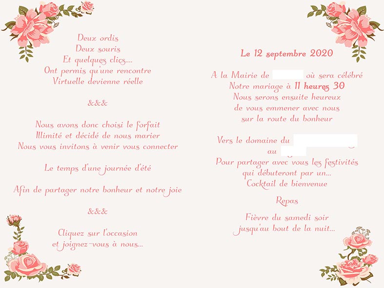 Faire-part de mariage modèle Cindy – Image 3