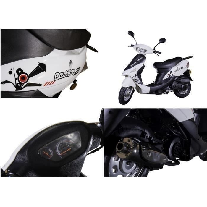 Scooter 50cc 4 temps à injection TAOTAO – CY50T-6 – SIV inclus (carte grise) – Coloris blanc et noir – EURO4 – Image 3