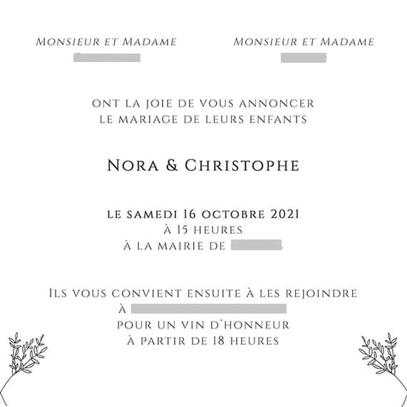 Faire-part de mariage modèle Nora – Image 3