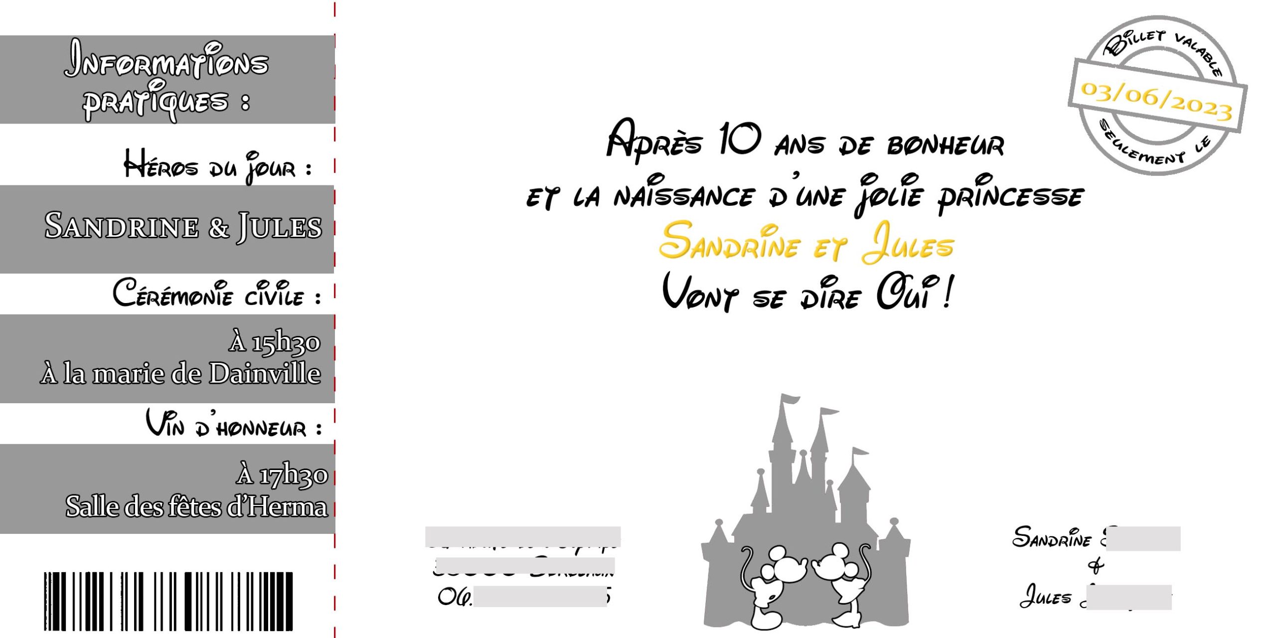 Faire-part de mariage modèle Sandrine – Image 3