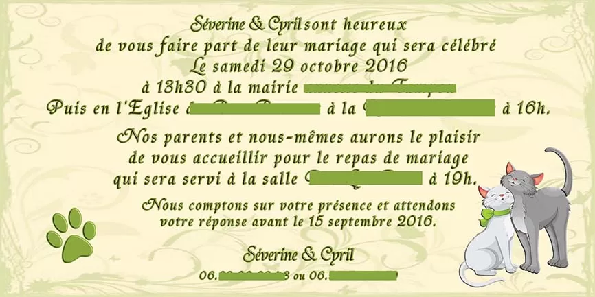 Faire-part de mariage modèle Séverine – Image 3